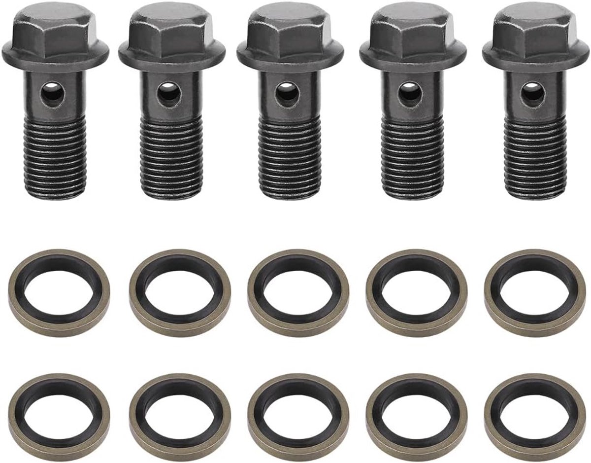 5 Stuks Banjo Bout Motorfiets Remklauw Hoofdremcilinder Schijfbout Motorfiets Rembout (M10×1mm)