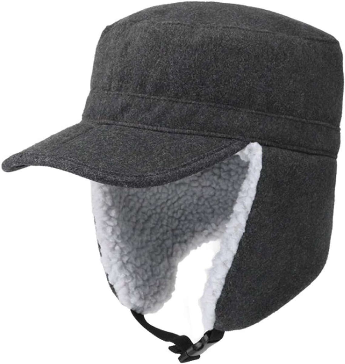 Pet voor de winter, trappermuts, uniseks, winddicht, wintermuts met oorkleppen, winterhoed, fleecevoering, vilten hoed, voor dames en heren, wollen muts, warm, opvouwbaar, skimuts, vrije tijd, fiets