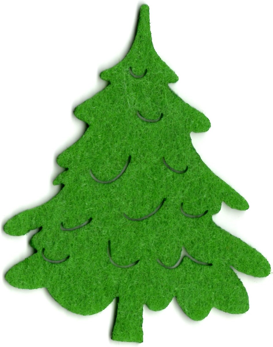 Knutsel-News strooidecoratie 15 x winterspar breed, hoogte ca. 100 mm (vilt, groen), 10 cm