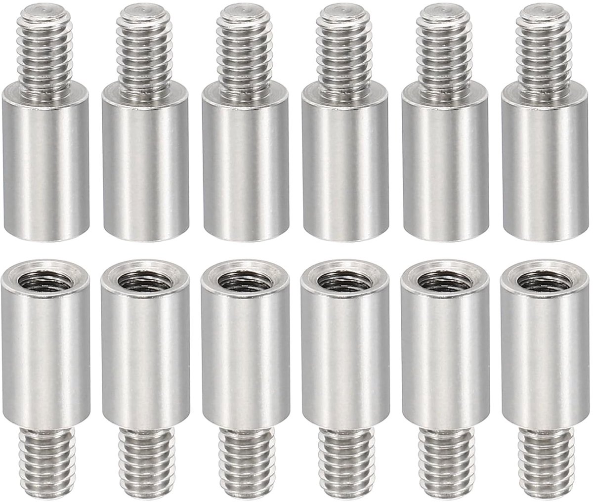 12 stks M4 afstandhouders, M4 10+6 mm afstandhouders stalen afstandhouders schroeven kit 4 mm ID 6 mm OD metrische mannelijke vrouwelijke draadadapters voor printplaat PCB RC drones moederbord