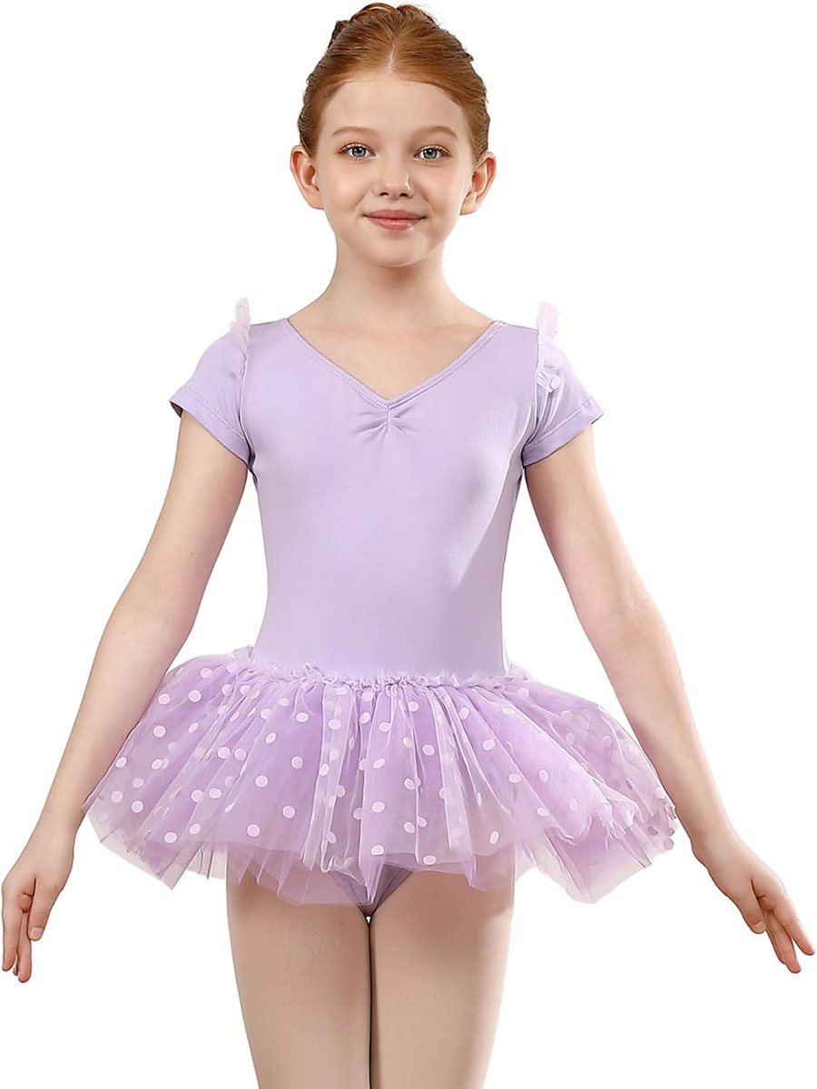 Klassieke dans voor meisjes met korte mouwen, balletjurk voor meisjes