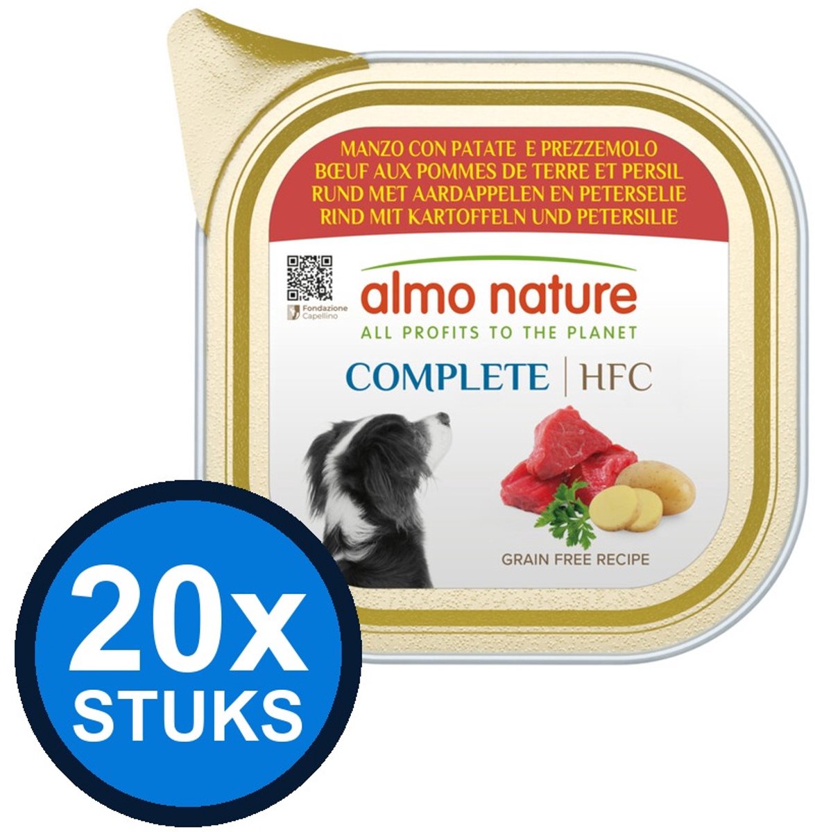 Almo Nature Almo Nature HFC dog alu complete rund&aardappel 150gr