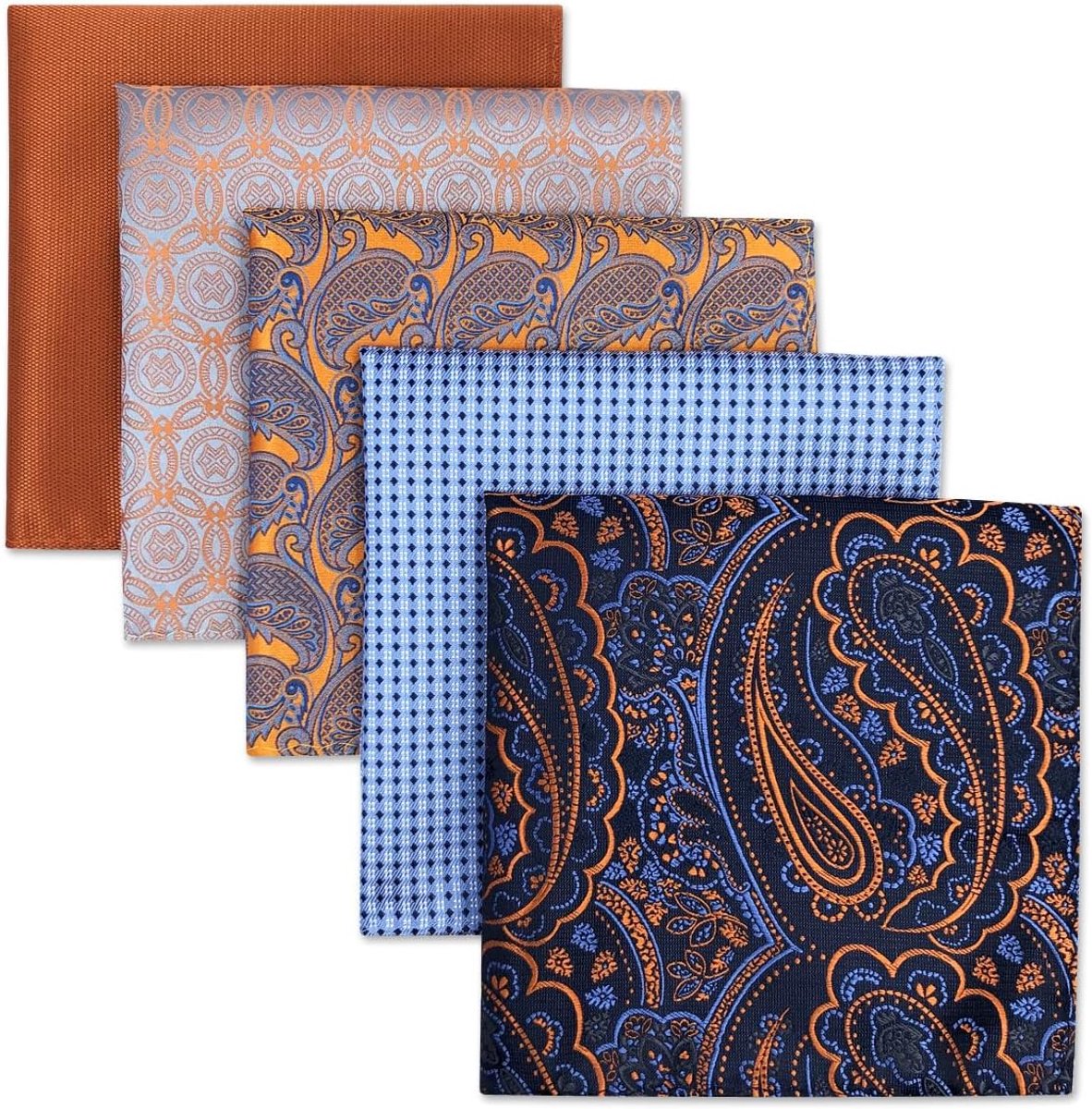 SHLAX&WING 5 stuks geassorteerde heren pochet zakdoeken set Pochetten voor heren