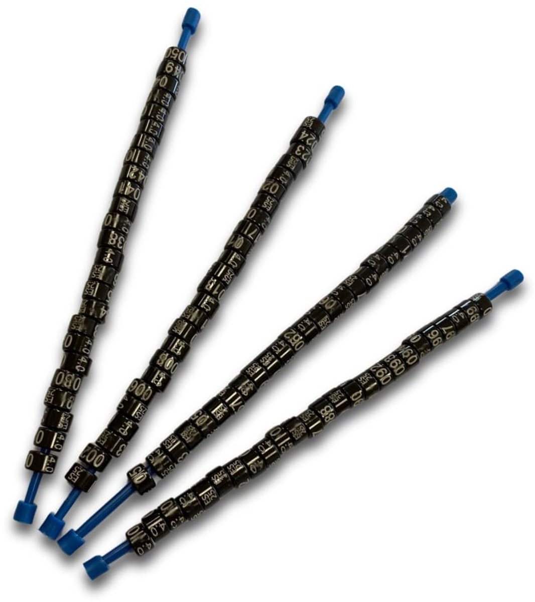 Ringen voor Ninfas 2025, strepen, 25 stuks, 5,5 mm, polycarbonaat (zwart)
