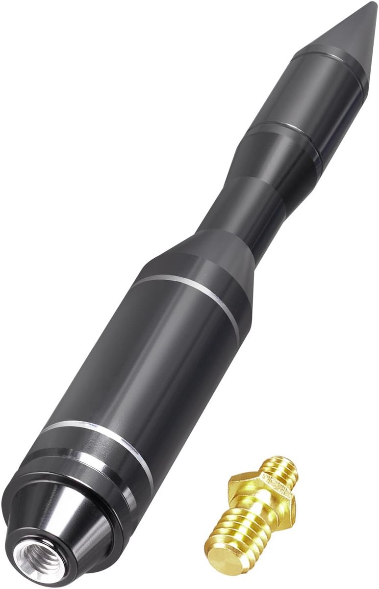 Autoantenne - raketstijl korte staaf antenne vervanging, 14 cm robuuste aluminium antenne met M8 naar M6 adapter voor offroad-SUVs en 4x4 pickup trucks