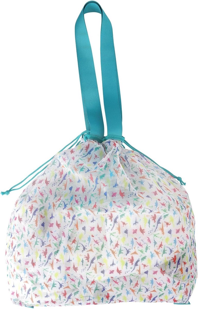 Mesh-strandtas met trekkoord, lichte nettas, opvouwbaar, ademende badtas met draaggreep, herbruikbare boodschappentas voor strand, vakantie, zwembad en dagelijks gebruik