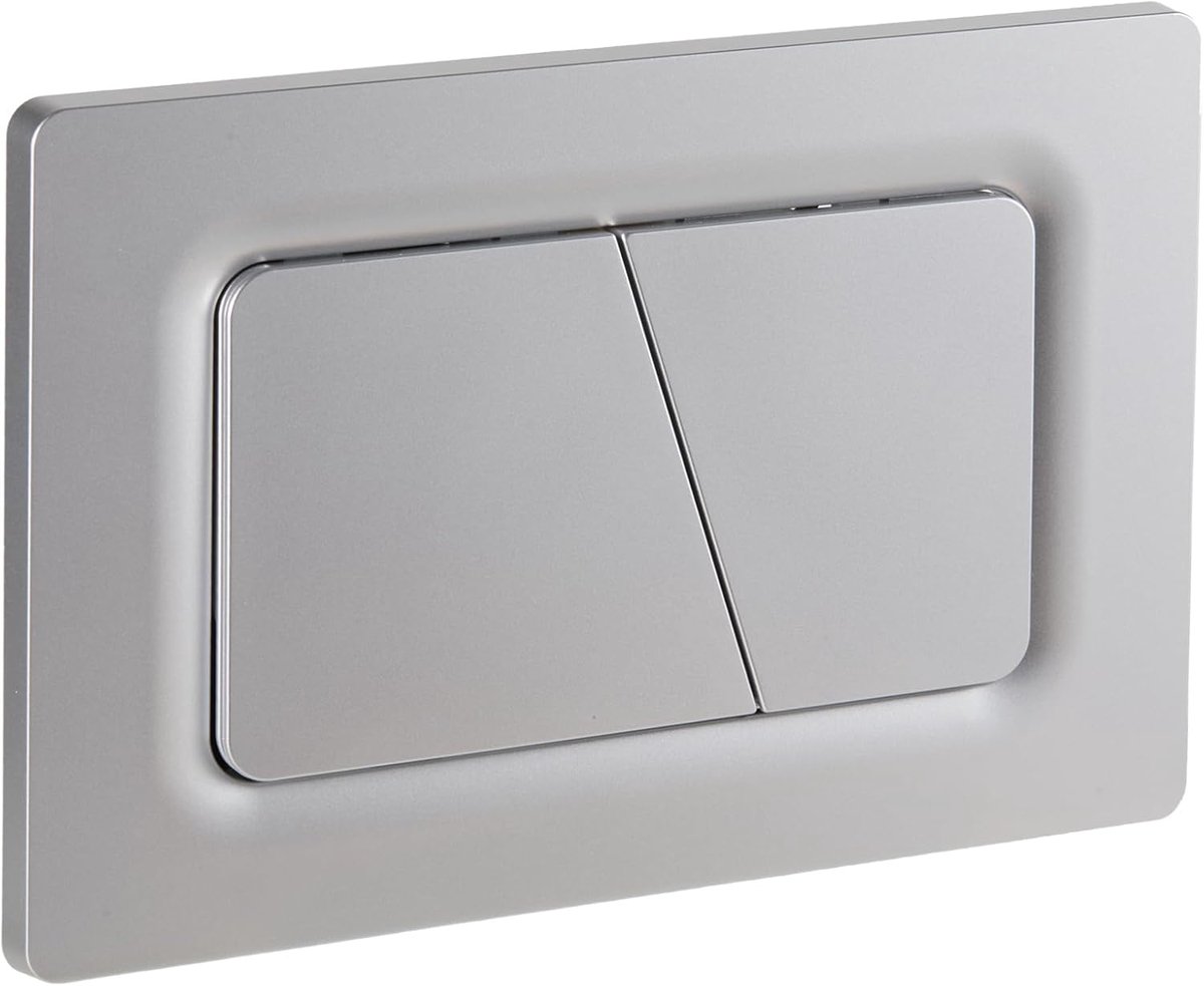 Bedieningsplaat voor WC-reservoir, Onderdelen voor oud model, Geschikt en compatibel met Geberit Sigma 01,20,30 Bedieningsplaat 115770115 met Dubbele Spoeling(Mat Zilver)