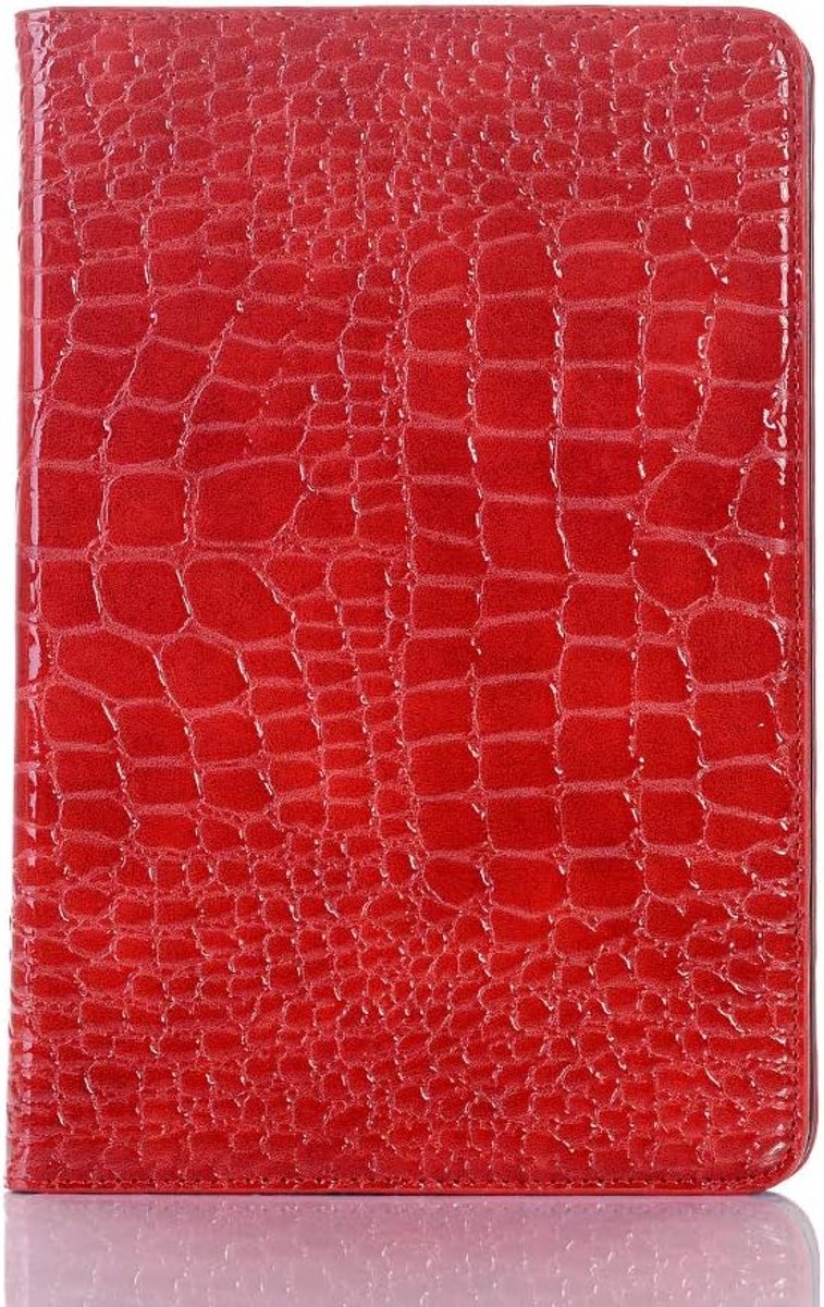 Voor iPad Mini 5e 4e Case, Krokodil Reflector Lederen Stand Folio Case Smart Cover, Auto Sleep/Wake, Kaarthouder, Klassieke Mode Protector voor iPadMini 4/5 7,9 Inch - Rood