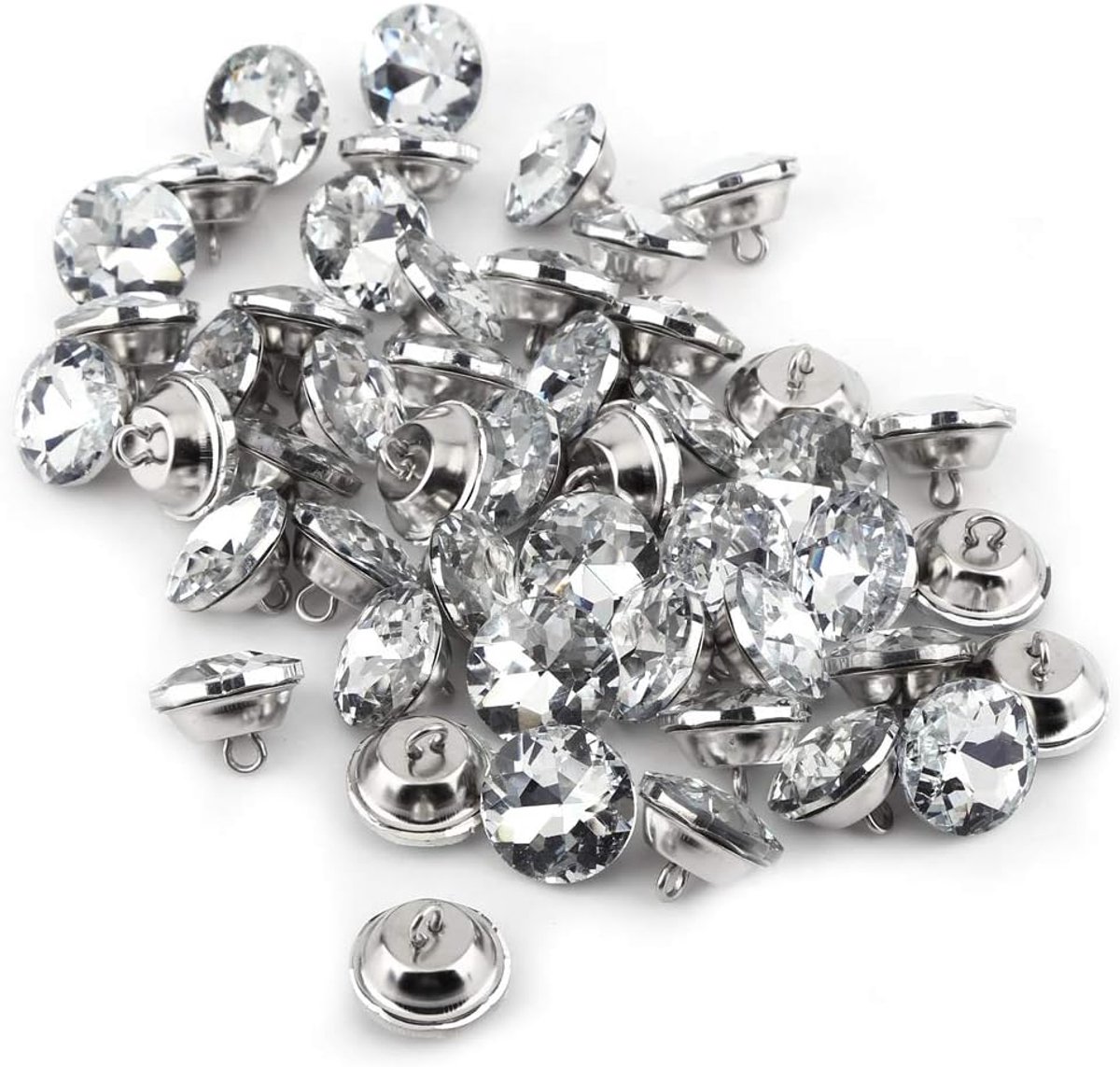 50 stks Diamanten Knoppen Rhineston-e Kristal Tuften Knoppen Heldere DIY Ambachten Bekleding Decoratie Knoppen voor Naaien Slaapbank Schoenen Jurk Bruiloft(25mm)