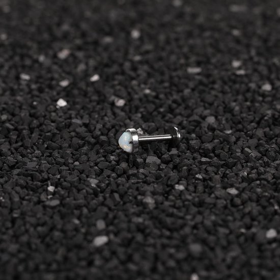Studs lipringen G23 titanium monroe-piercing lippiercing sieraden intern schroefdraad helix tragus kraakbeen conch oorbellen dames meisjes piercing sieraden zirkonia opaal — afbeelding 2