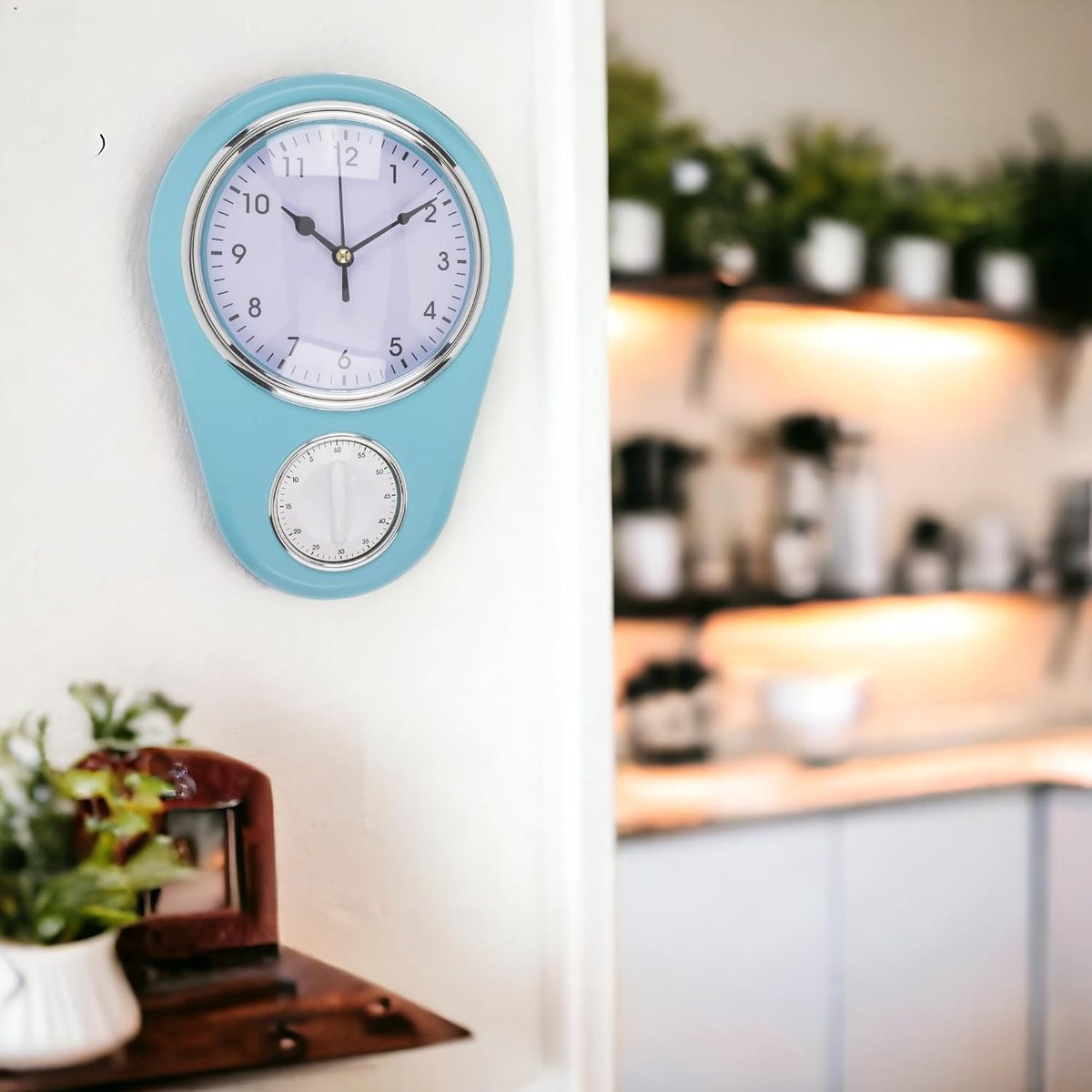 Kitchen Time wandklok keukenklok 60 minuten timer (lichtblauw)
