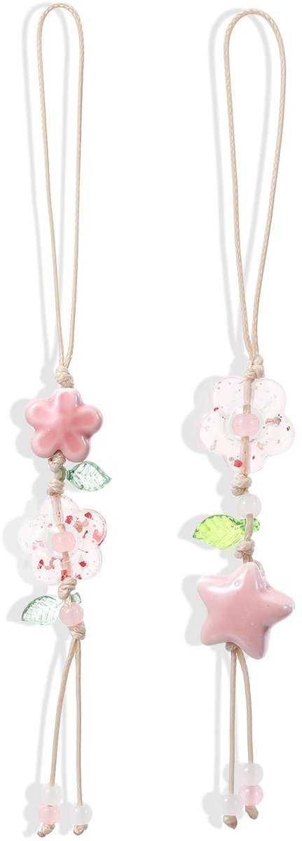 SolidKeus - 2 Stuks Bloemen Telefoon Hangertjes