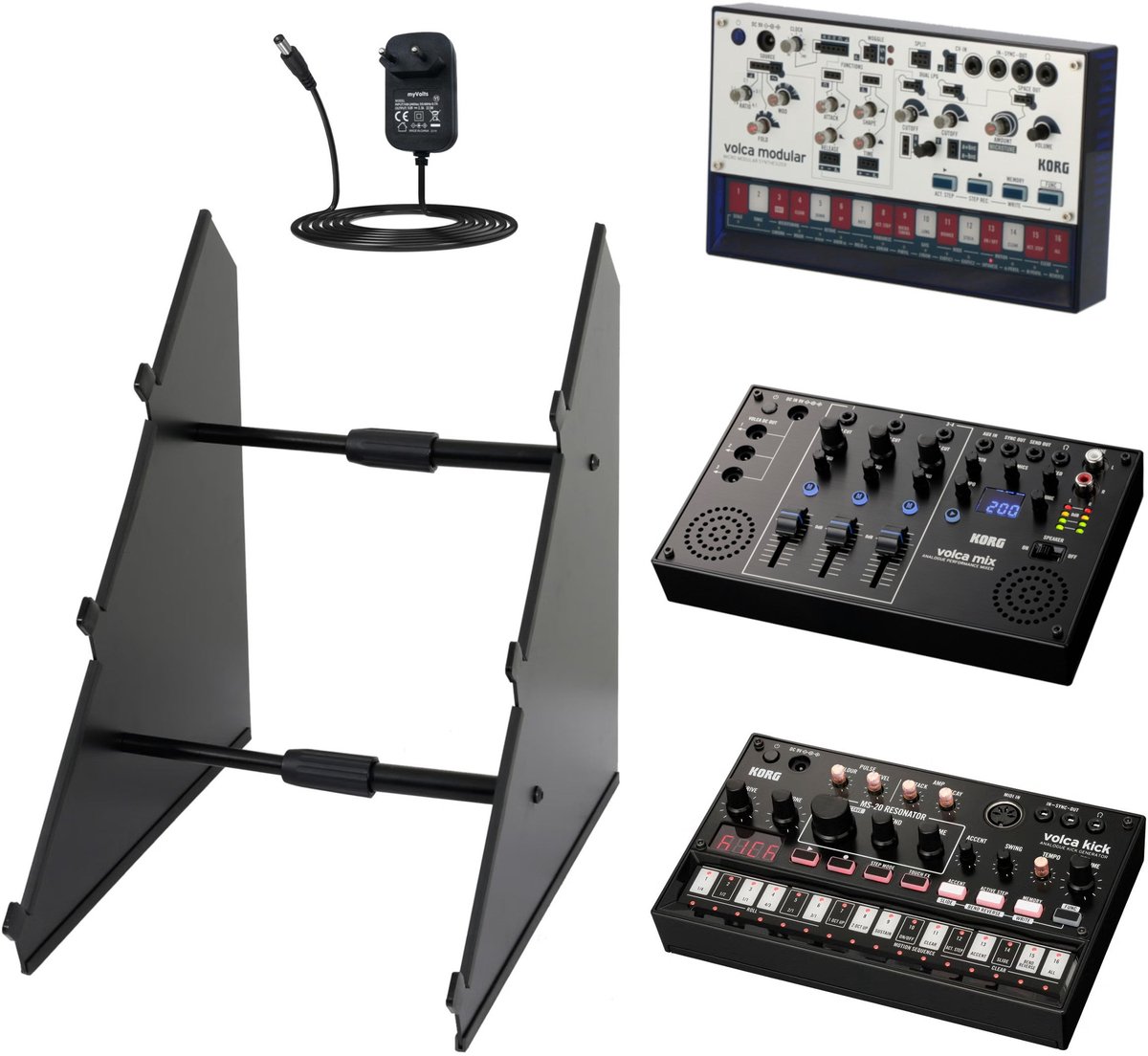 Synthstand met 3 Korg Volca - incl. voeding - Multikleur - Innox 02
