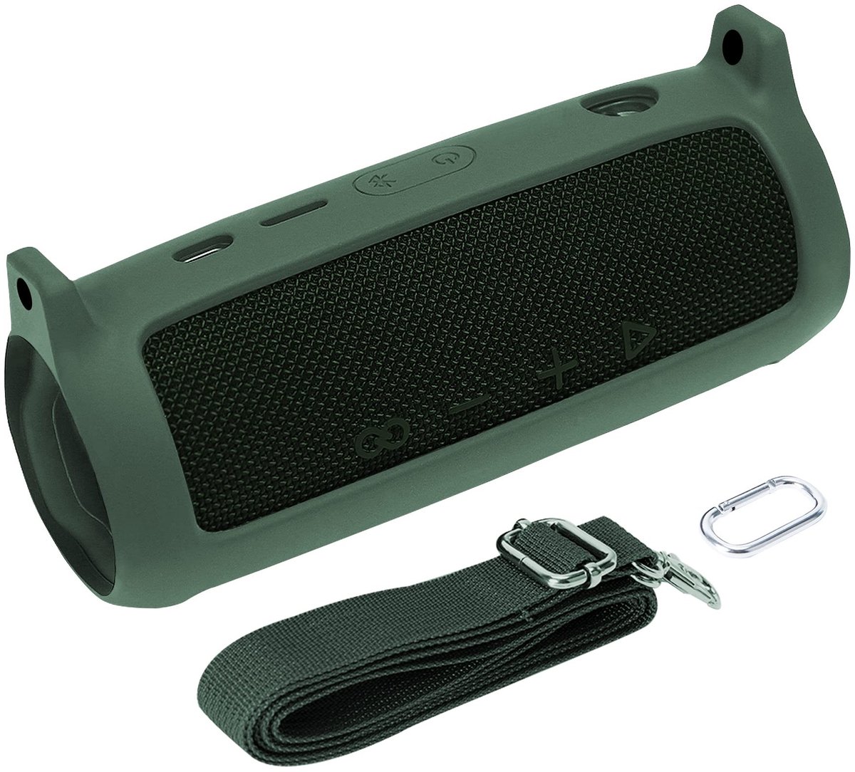 SolidKeus - Silicone Beschermhoes voor JBL Flip 6 Speaker met Carabiner