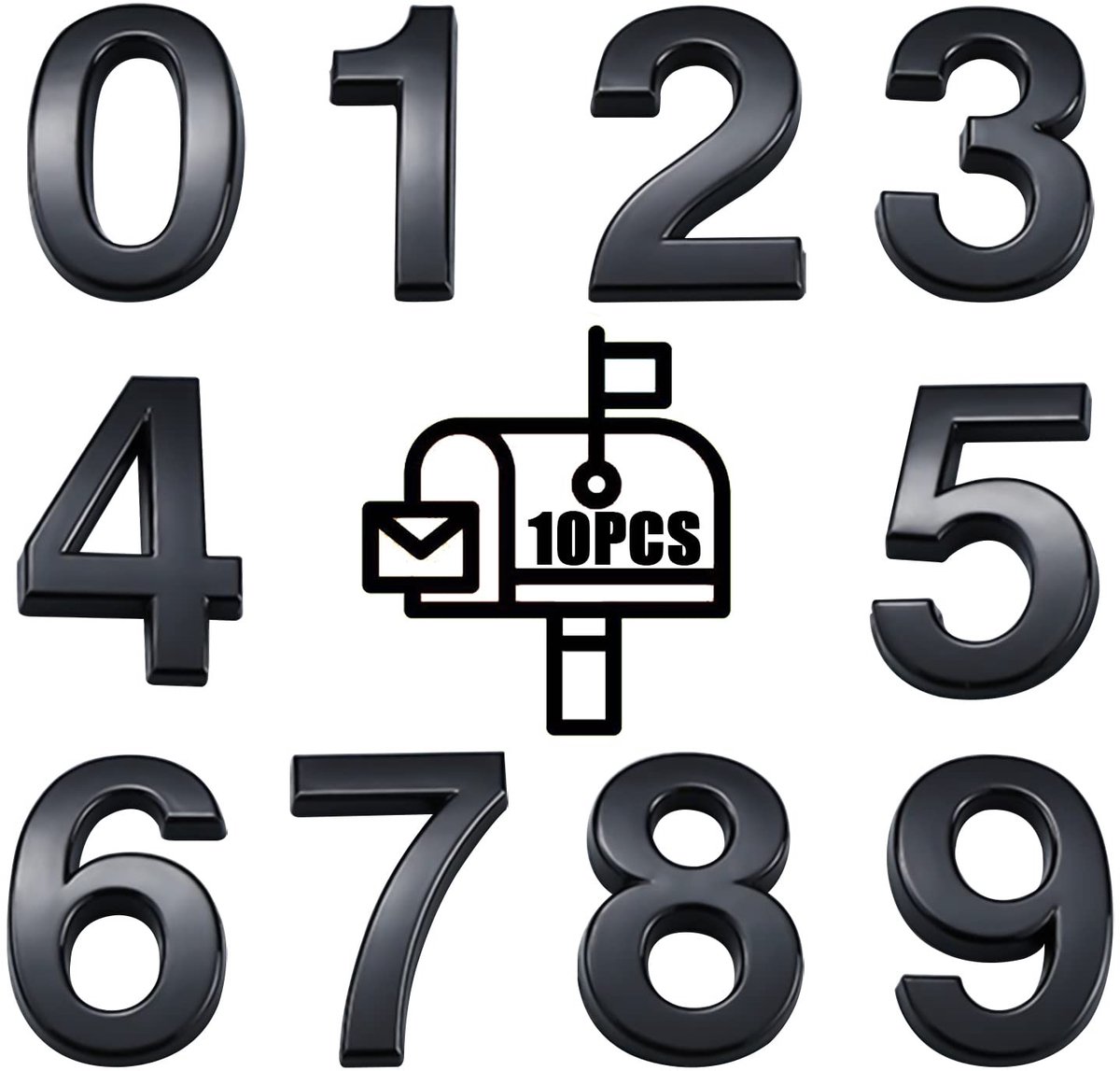 SolidKeus - Zelfklevende Adresstickers voor Brievenbus met Cijfers 0-9
