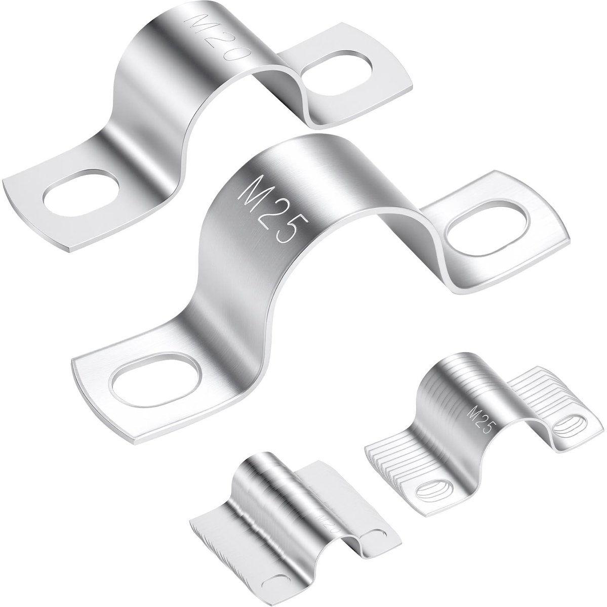 SolidKeus - Set van 30 RVS U-buisklemmen Ø20 mm en Ø25 mm