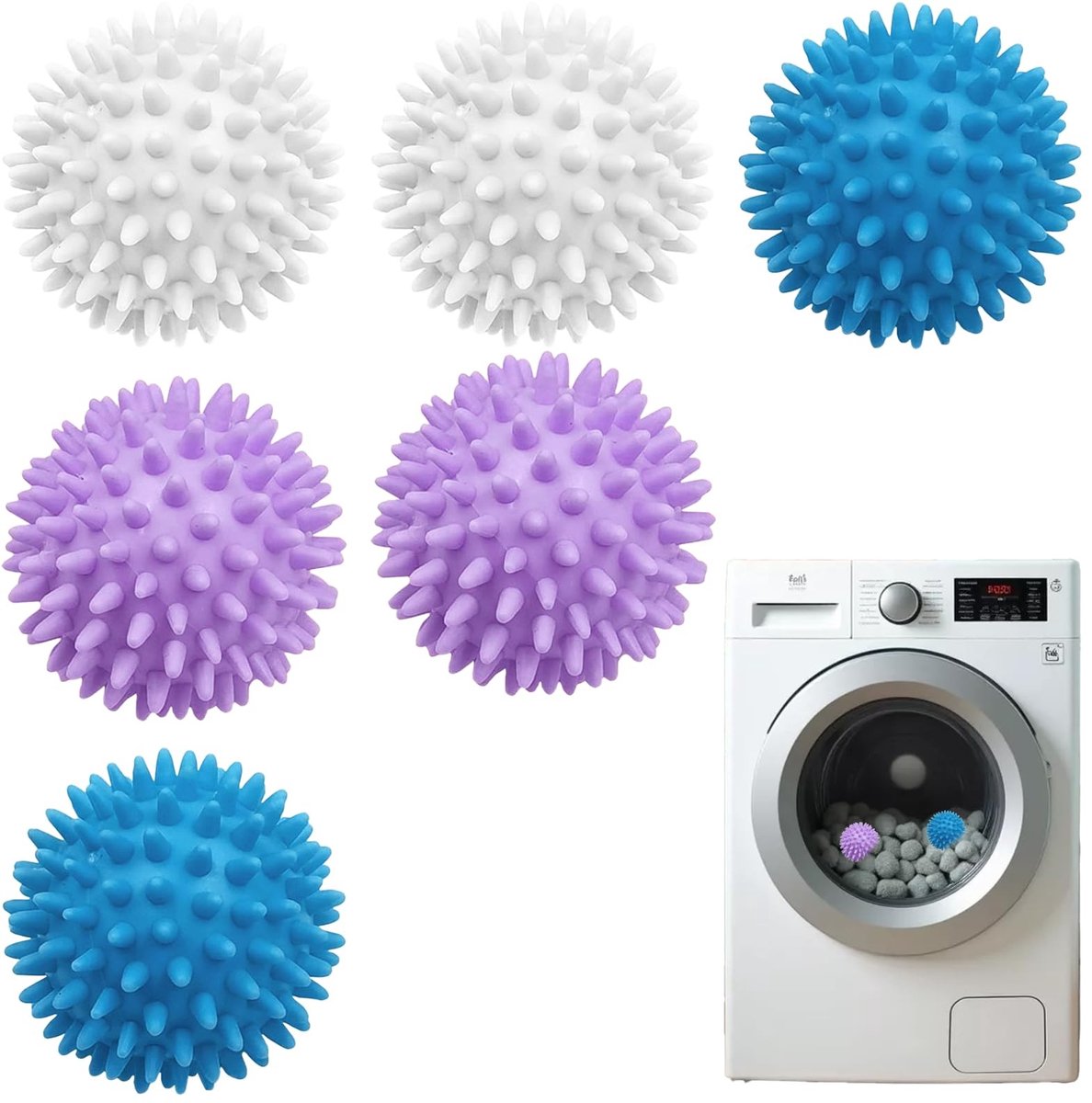 SolidKeus - Set van 6 Herbruikbare Drogerballen voor de Wasmachine