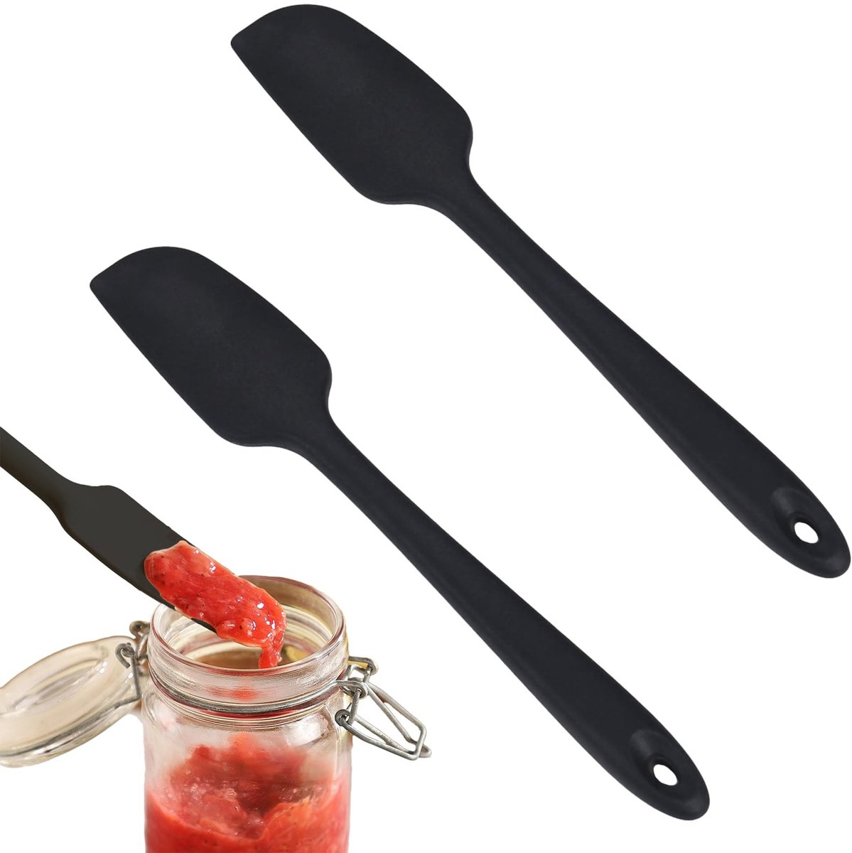 SolidKeus - Set van 2 Kleine Silicone Spatula's voor Bakken en Koken