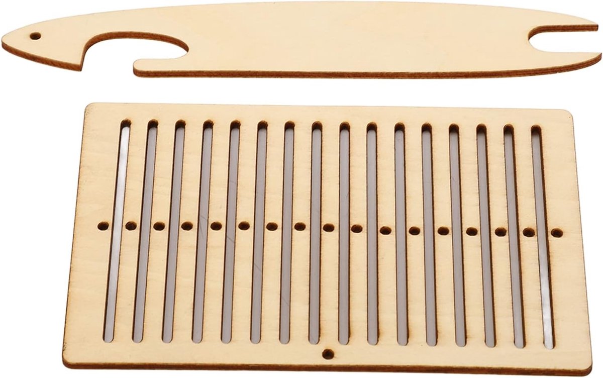 Belt Weaving Loom Kit voor Beginners en Kinderen - 2 Stuks Houten Weefgereedschap en Shuttle voor DIY Handgemaakt Weven
