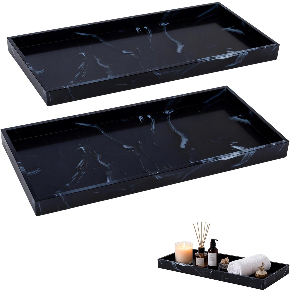 SolidKeus - Set van 2 Silicone Opbergplaten voor Badkamer en Keuken