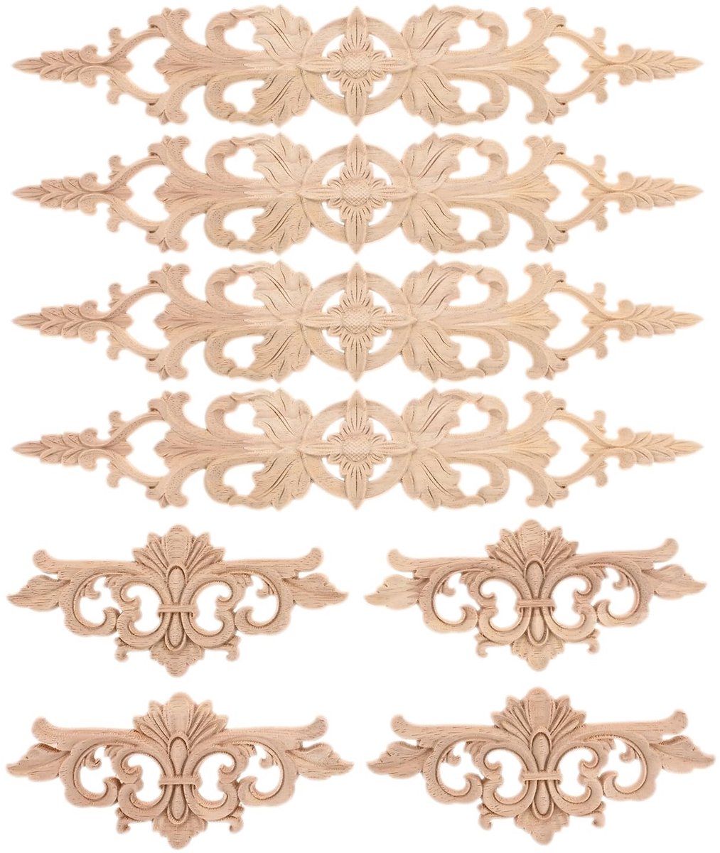 SolidKeus - Houten Decoratieve Stickers voor Meubels (Set van 8)
