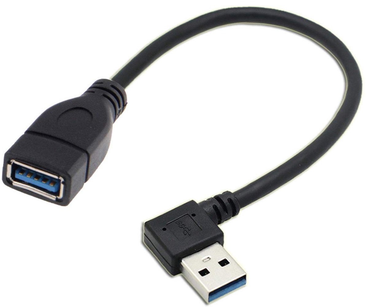 SolidKeus - USB 3.0 A Male naar A Female Verlengkabel 20cm 90 Graden