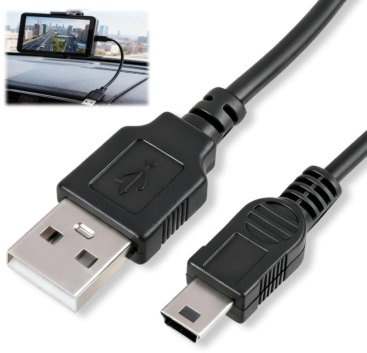SolidKeus - Mini USB A 2.0 Kabel 1m voor Opladen en Gegevensoverdracht