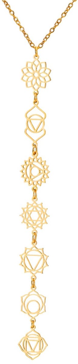 SolidKeus - 7 Chakra Ketting van Roestvrij Staal voor Spirituele Genezing