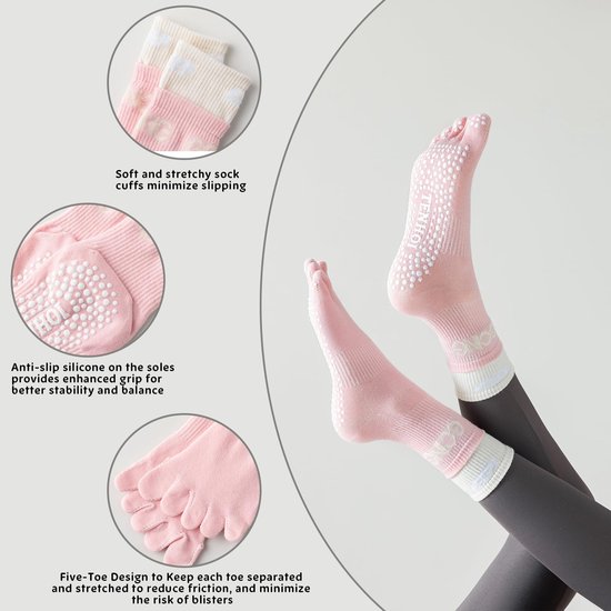SolidKeus - 3 Paar Antislip Sokken voor Dames met Tenen van solidkeus — afbeelding 2
