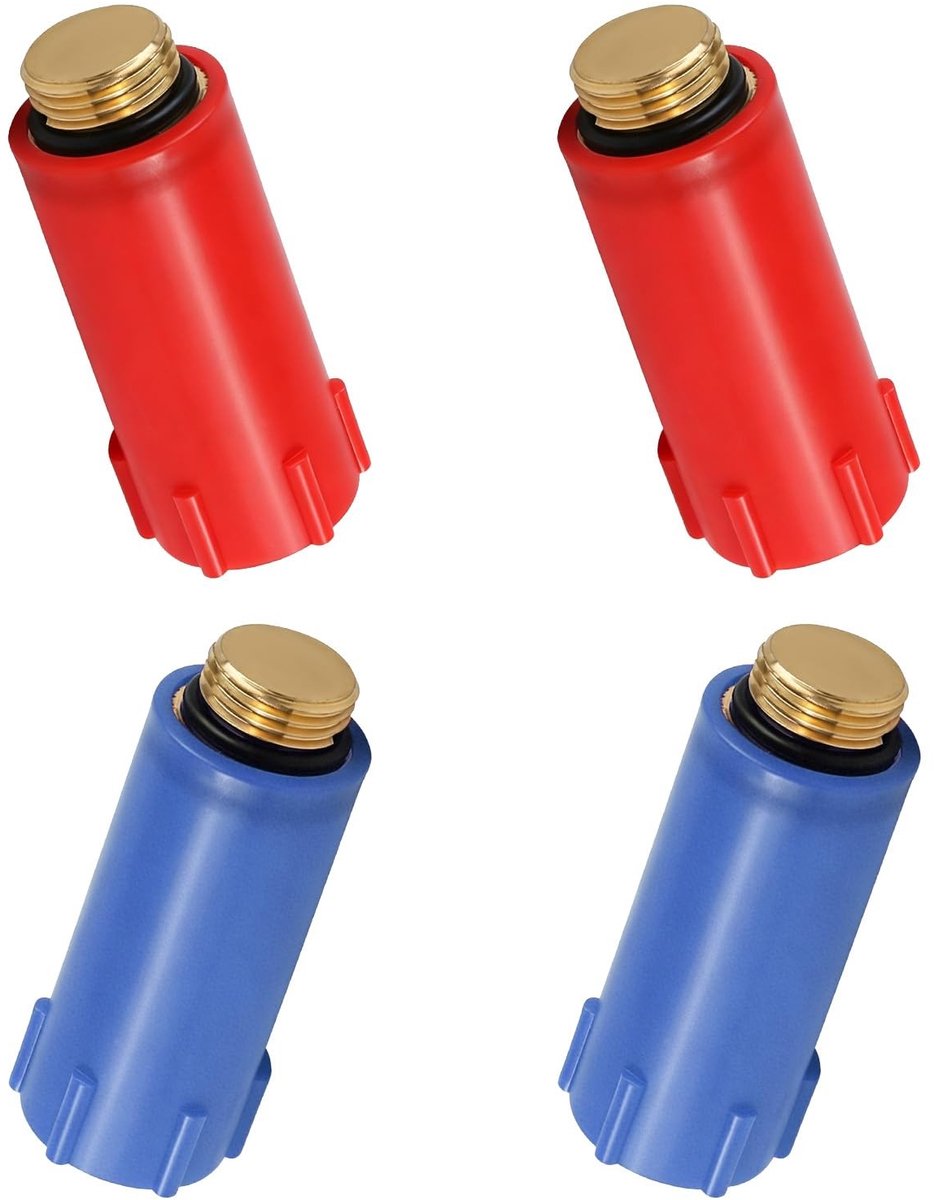 SolidKeus - 4 Stuks Bouwstoppen 1/2 Inch met Messing Schroefdraad
