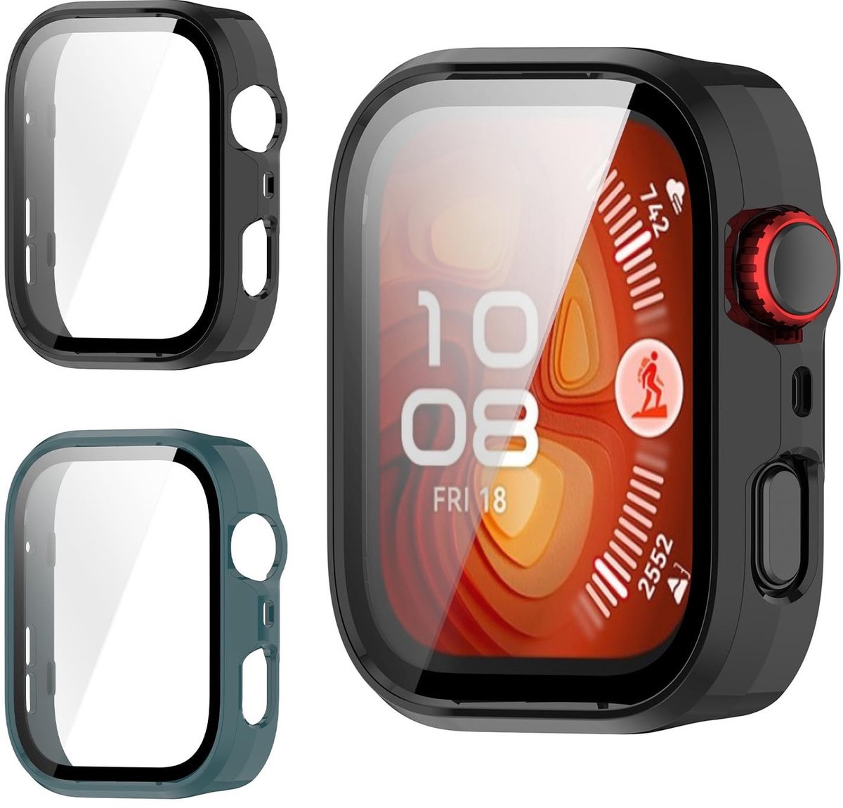 SolidKeus - Beschermhoes voor Smartwatch met Gelaagd Glas, Krasbestendig, 2 Stuks