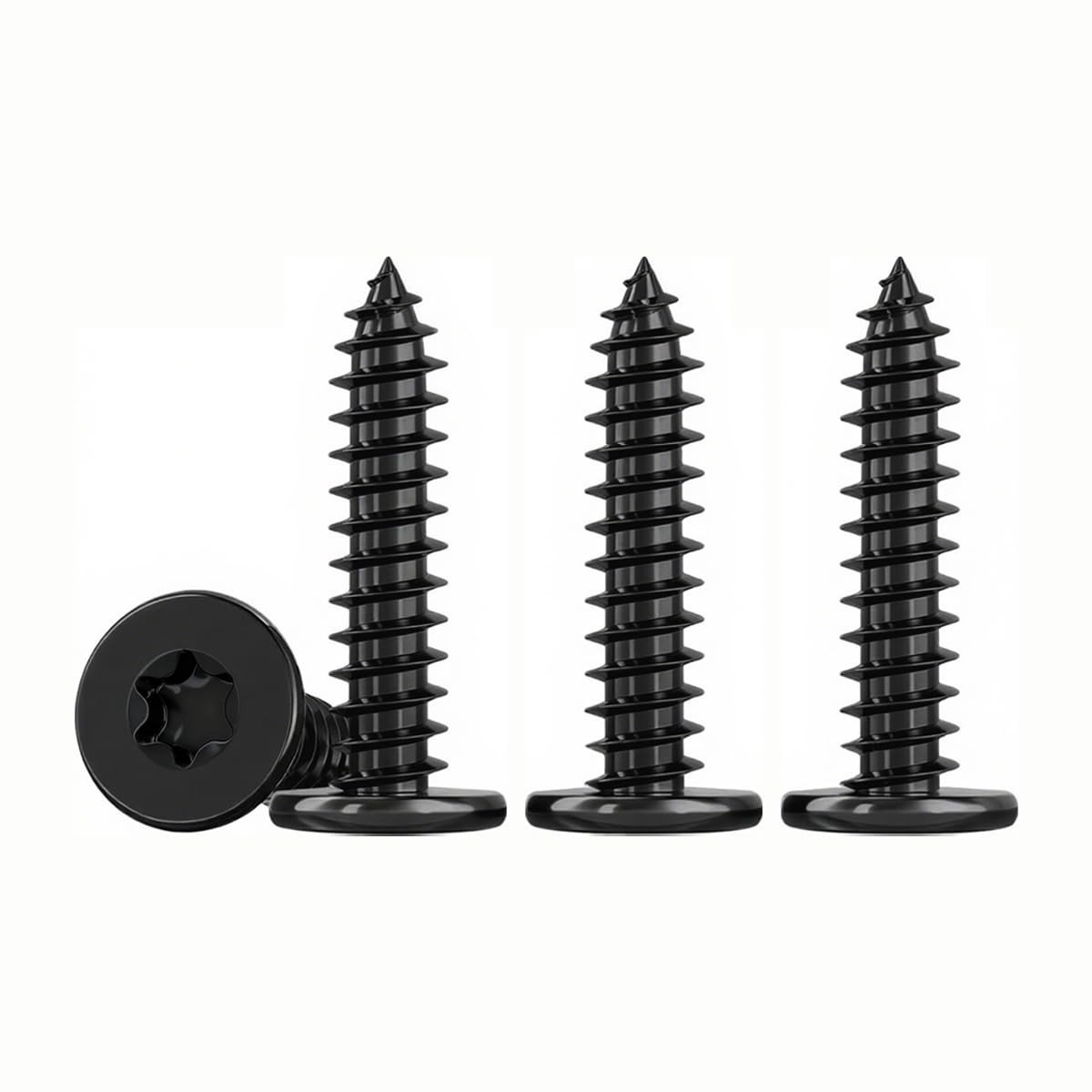 SolidKeus - RVS Houten Schroeven Zwart M4 x 25mm, Set van 50, Platkop