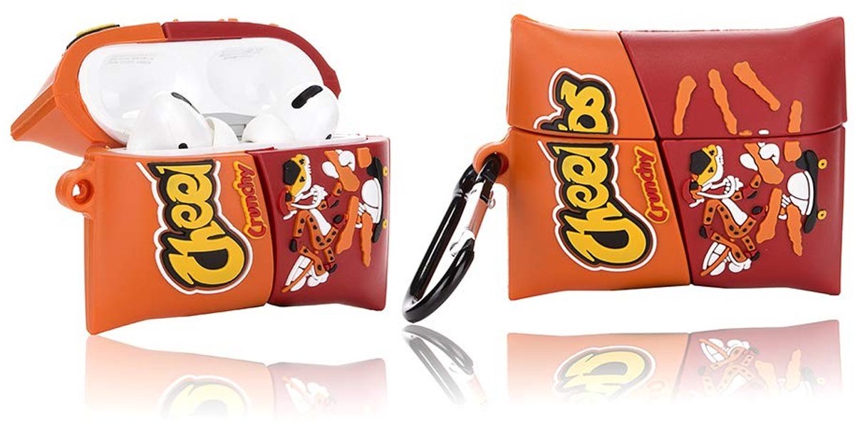 SolidKeus - Silicone Case voor AirPods Pro met 3D Cartoon Ontwerp (Cheetos)