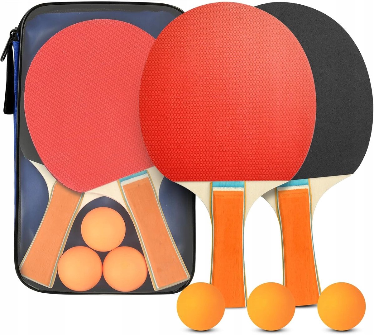 Complete Tafeltennisset: 2 Batjes, 3 Ballen & Tas