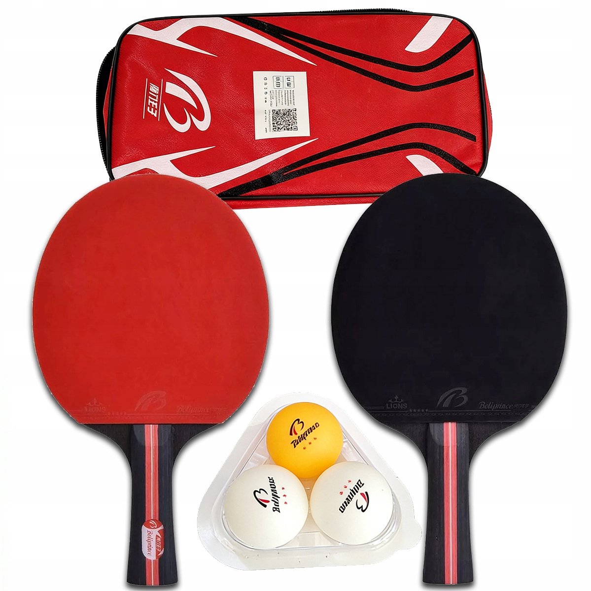 Tafeltennisset: 2 Batjes, 3 Ballen & Draagtas - Professioneel