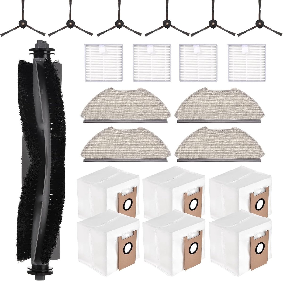 Stofzuiger Accessoires - Diverse Onderdelen - Inclusief 6 Stofzakken, Hoofdborstel, HEPA-filters en Reinigingsdoekjes - Geschikt voor Diverse Stofzuigers