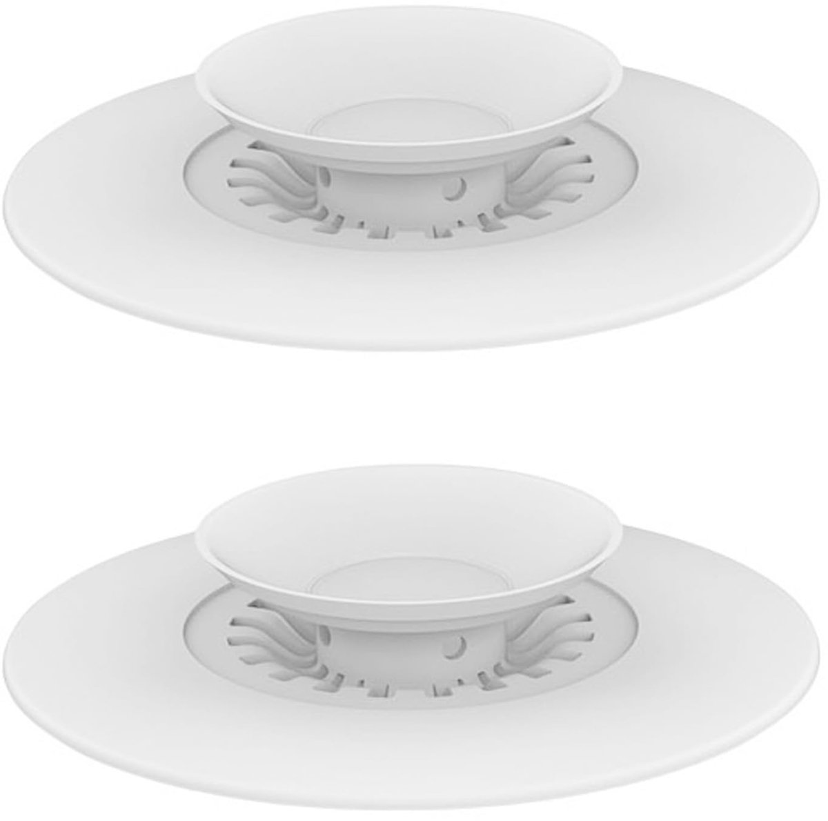 2 Stuks Universele Afvoerstoppen met Haarsfilter Functie, Ø10.9cm, Wit
