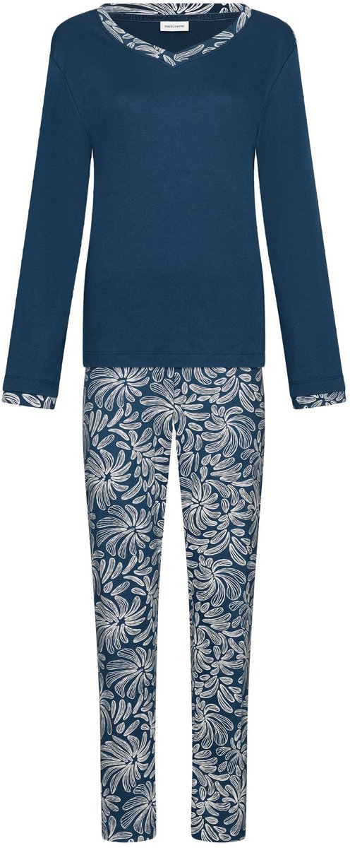Pastunette - Nordic Bloom - Pyjama - Katoen - Interlock - Blauw - Maat 42