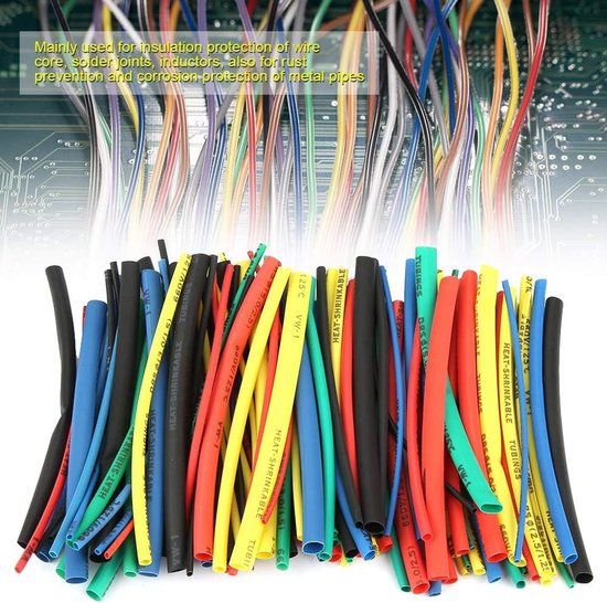 XLPE Krimpkous Set - 100 Stuks Isolatie Tubes voor Elektrische Draden en Kabels - 5 Kleuren en 5 Maten voor Mechanische Bescherming en Kabelverbindingen — afbeelding 2