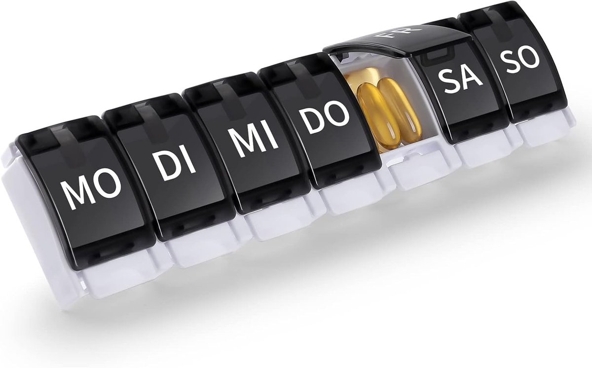 Tabletten Organizer voor 7 Dagen, Regenboog Pillendoos, Handig voor Reizen en Medicatiebeheer