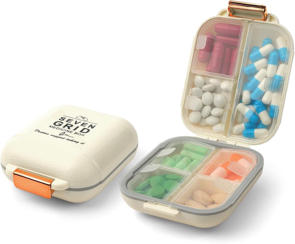 Pillendoos voor 7 Dagen met Grote Compartimenten voor Medicijnen, Vitaminen en Voedingssupplementen - Ideaal voor Ochtend en Avond Gebruik