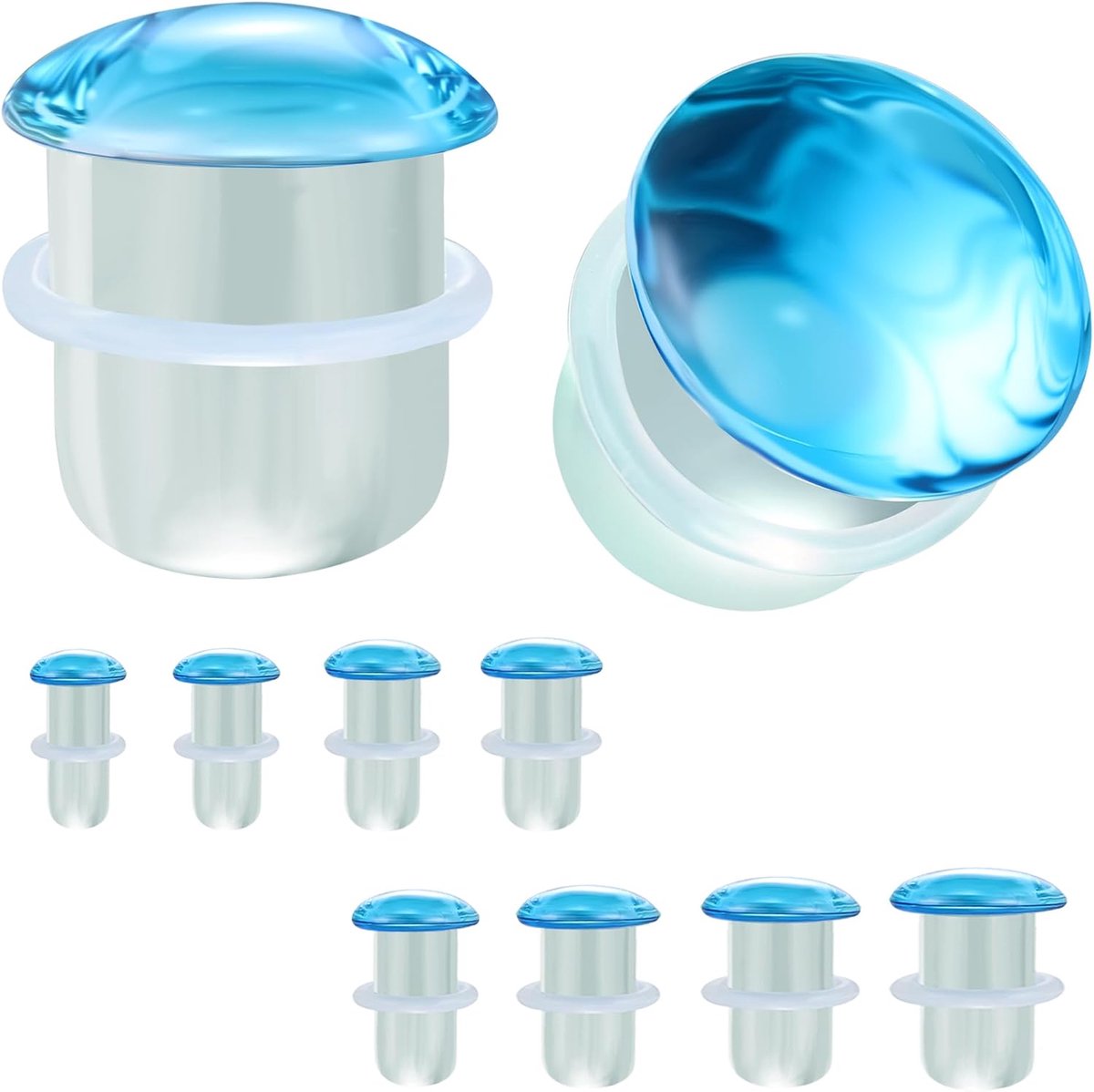 1 paar enkele flare meters voor oren, heldere oor stretch expanders, massief glazen oorpluggen oorbellen 6g - 9/16 beschikbaar voor vrouwen mannen
