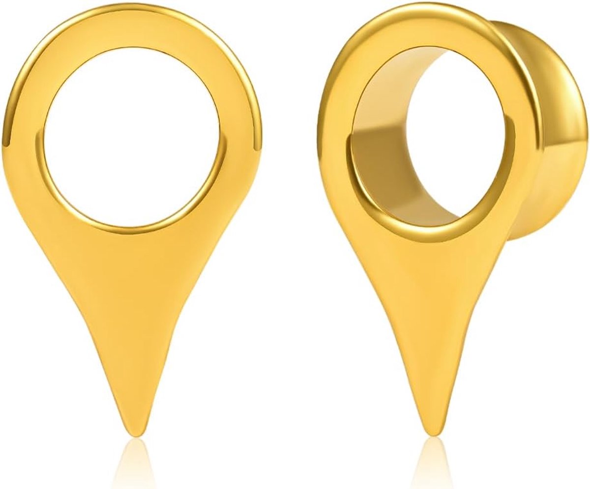 Tunnels pluggen 1 paar roestvrij staal dubbel uitlopende oormeters brancard expander body piercing sieraden voor mannen vrouwen 8-16mm