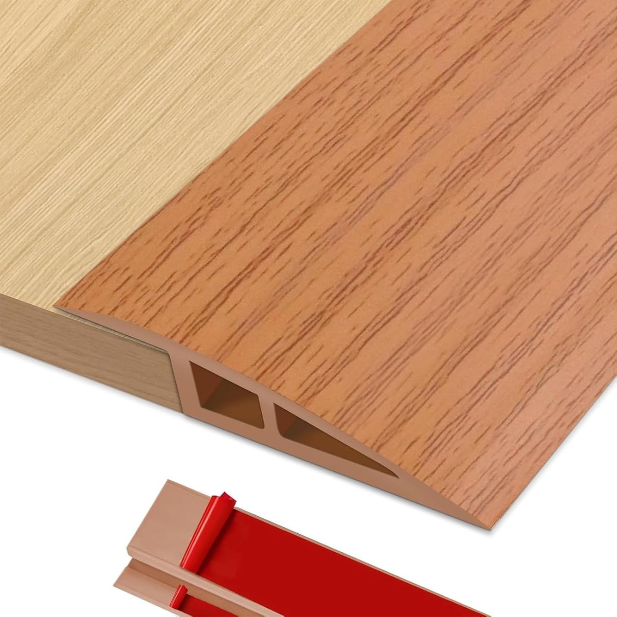 Hoogtecompensatie, 1 m x 7 cm, pvc, overgangsprofiel, zelfklevend, deurdrempel, lijst, hoogtecompensatie van 15 - 20 mm, overgangsstrip vloer voor laminaat, tegels (geel