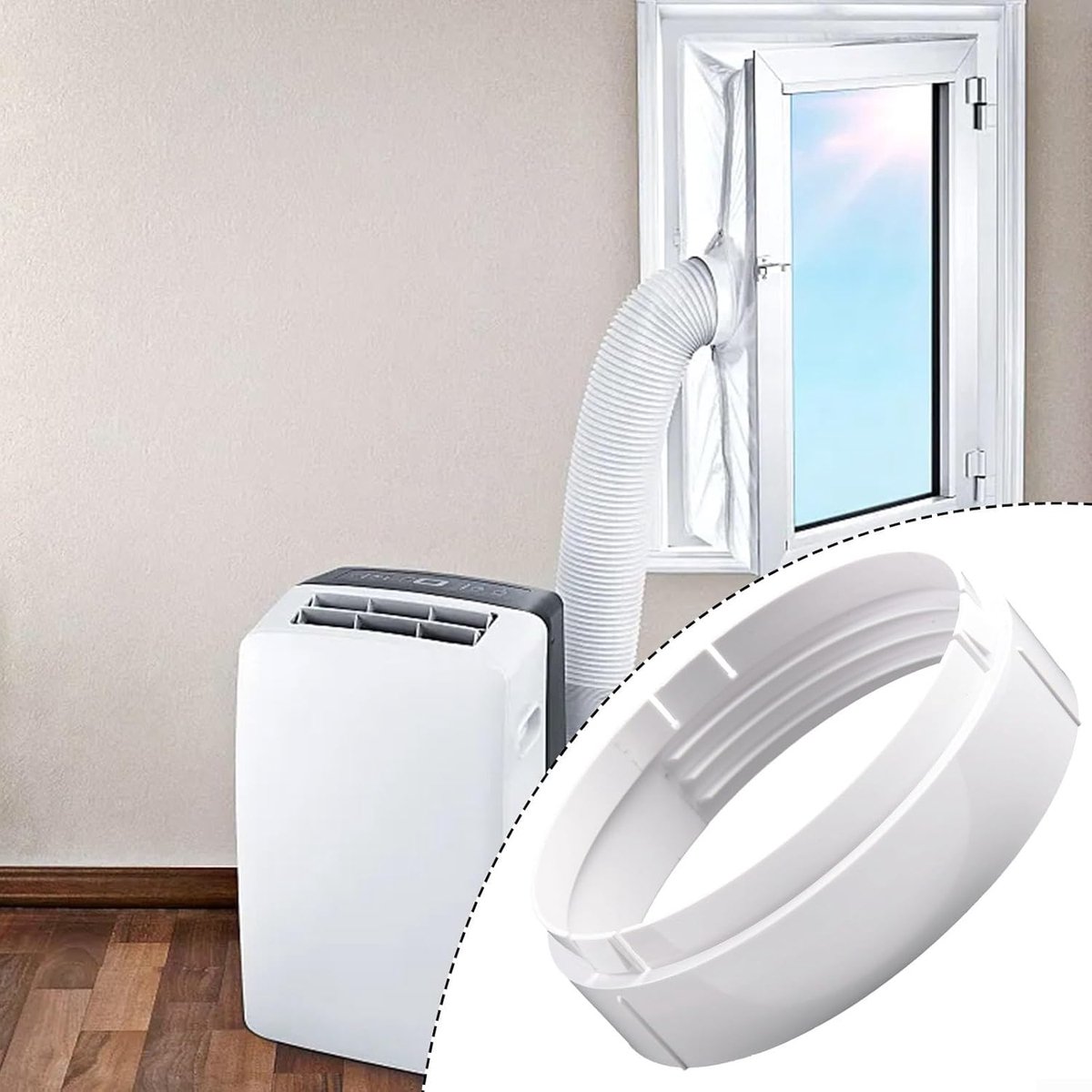 Afvoerslangkoppelingsadapter, ABS Materiaal, 5.9 inch (15 cm), Wit, 1 Stuk