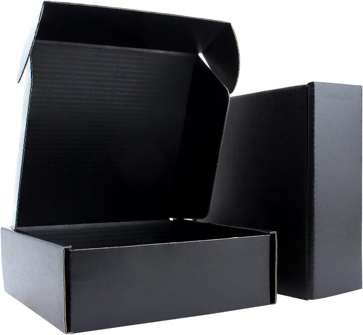Verzenddozen 25-pack Zwart | E-flute verzenddoos, zwart binnen & buiten, voor cadeausets, cosmetica & e-commerce