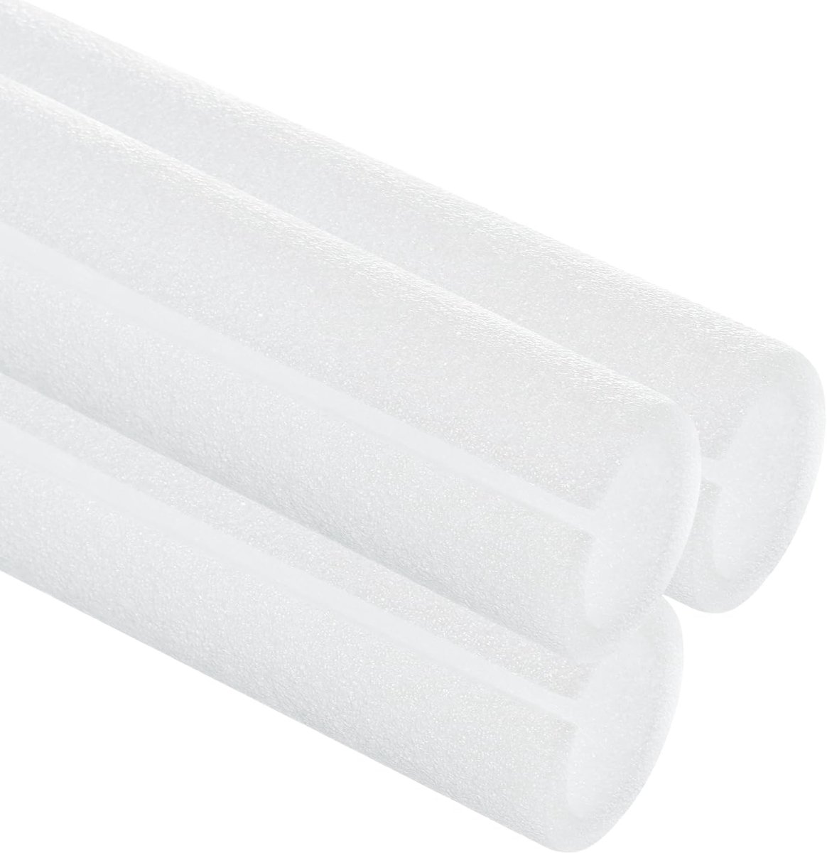 3 stuks 0,87 inch 3,3 voeten schuimisolatieslang, holle hulzen voor vorstbescherming in de winter voor warm- en koudwaterslangen buiten, wit OD 1,26 inch