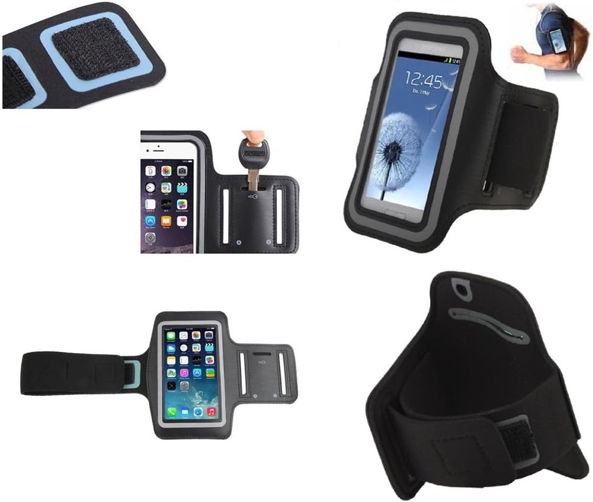 Tas sport armband professionele uitrusting waterafstotend neopreen premium voor Lava Flair E2 - zwart