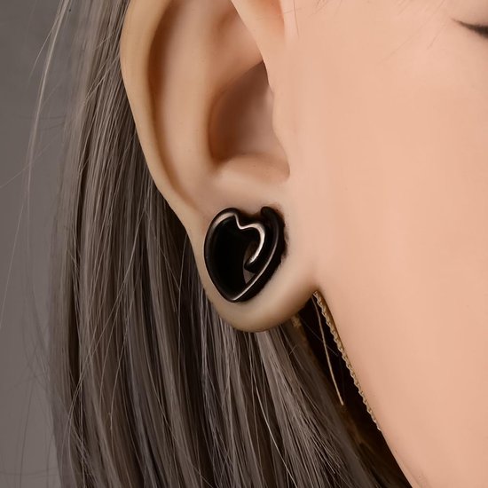 Saddles Flesh Plugs, 1 paar, spiraal, hart, roestvrij staal, voor mannen en vrouwen, oorpiercing, uitgerekte sieraden, 8 tot 16 mm — afbeelding 5