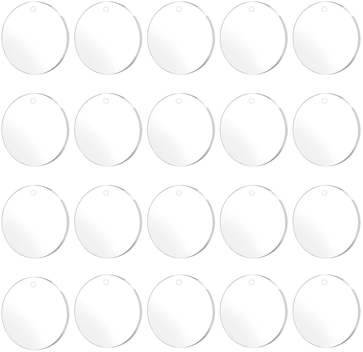 20 Stuks Ronde Acrylschijf, Veelzijdige Transparante Acrylschijf, Dikke Acrylschijf voor Doe-het-zelf, Artistieke Projecten en Decoratie 5cm*1mm